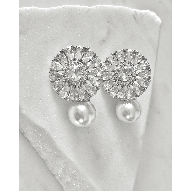 Aros Praga Perla y Circones Silver 