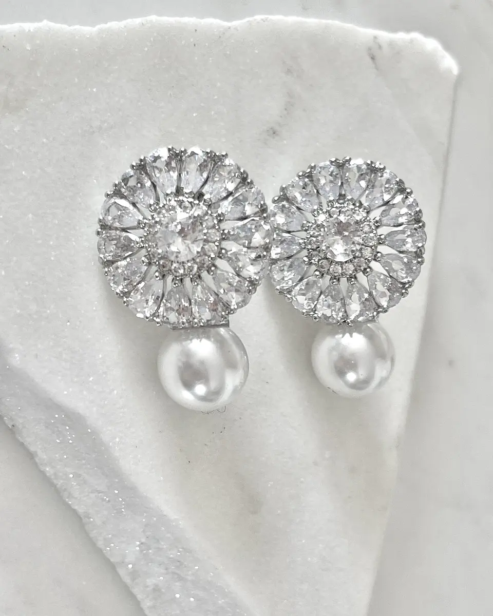 Aros Praga Perla y Circones Silver  6