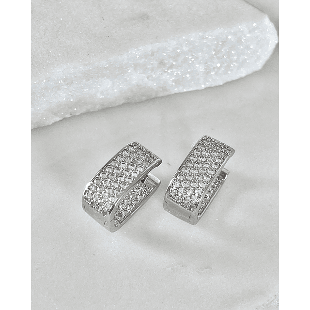 Aros Luxury Rectangulares Circones Silver