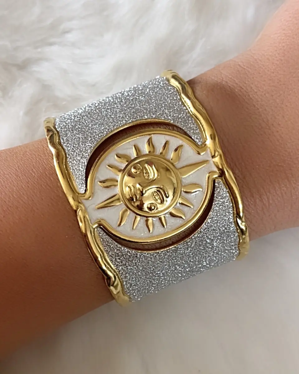 Maxi Brazalete Soleil Silver Gold  Maximalista  1