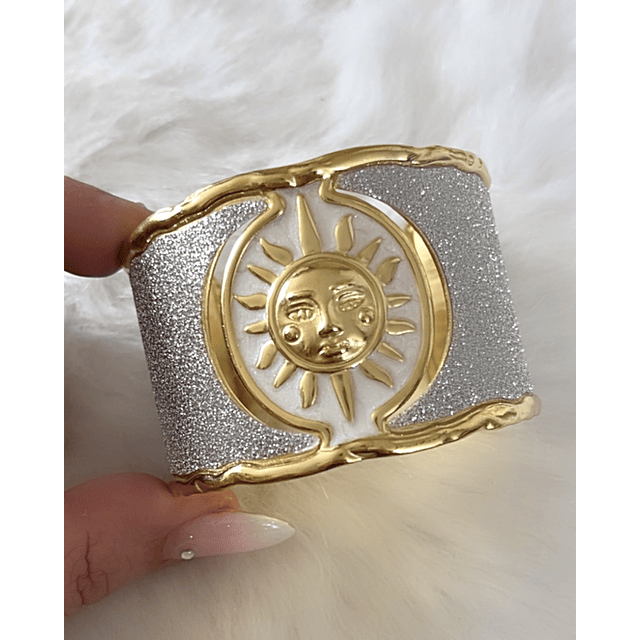 Maxi Brazalete Soleil Silver Gold  Maximalista 