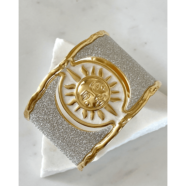 Maxi Brazalete Soleil Silver Gold  Maximalista 