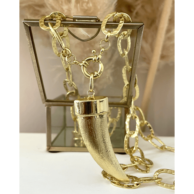 Collar XL Maxi Cacho Maxi Eslabones Martillados Gold