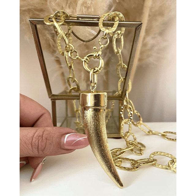 Collar XL Maxi Cacho Maxi Eslabones Martillados Gold