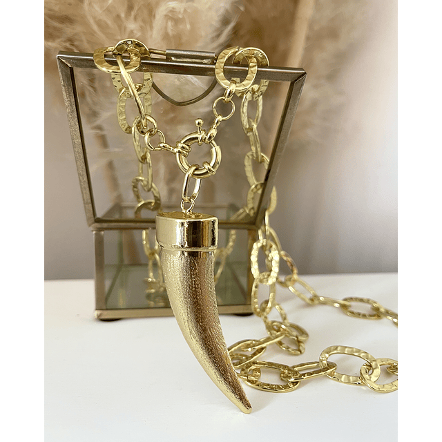 Collar XL Maxi Cacho Maxi Eslabones Martillados Gold
