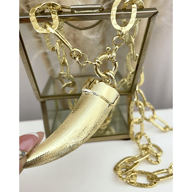 Collar XL Maxi Cacho Maxi Eslabones Martillados Gold