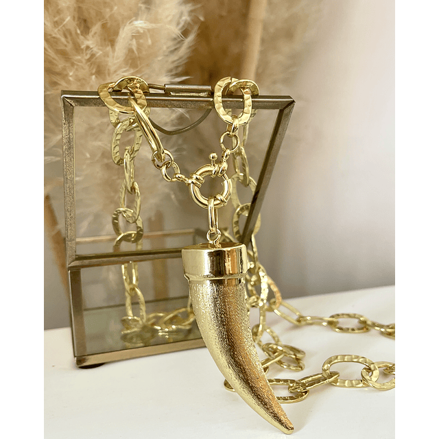 Collar XL Maxi Cacho Maxi Eslabones Martillados Gold
