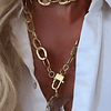 Collar XL Maxi Luna Cuarzo Maxi Eslabones gold