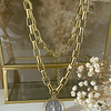 Collar Medalla San Benito Reversible Eslabones rectangulares gold