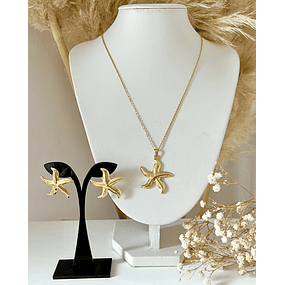 Conjunto Collar + Aros Estrella de Mar Gold