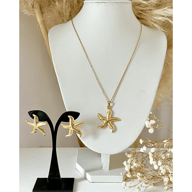 Conjunto Collar + Aros Estrella de Mar Gold