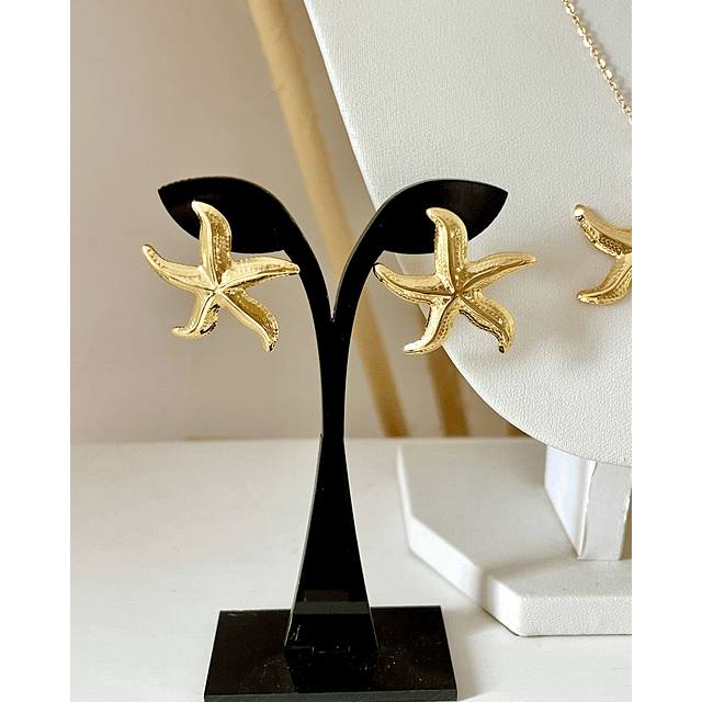 Conjunto Collar + Aros Estrella de Mar Gold