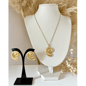 Conjunto Collar + Aros Caracola de Mar Gold