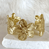 Dúo Brazaletes Flor Hawaii Turquesa Gold