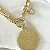 Collar Medallón Padre Nuestro Circones eslabones rectangulares macizos gold