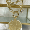 Collar Medallón Padre Nuestro Circones eslabones rectangulares macizos gold