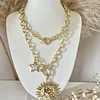 Collar XL Maxi Girasol estrella eslabones ovalados Gold