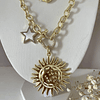 Collar XL Maxi Girasol estrella eslabones ovalados Gold