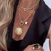 Collar XL Maxi Girasol estrella eslabones ovalados Gold