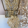 Collar XL Maxi Corazon Barroco Punto luz Gold