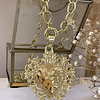 Collar XL Maxi Corazon Barroco Punto luz Gold