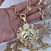 Collar XL Maxi Corazon Barroco Punto luz Gold