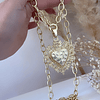 Collar XL Maxi Corazon Barroco Punto luz Gold