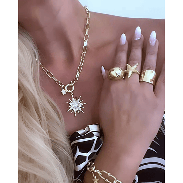 Collar Sol Circones Punto de luz Gold