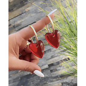 Aros Maxi Cuore Rosso Gold