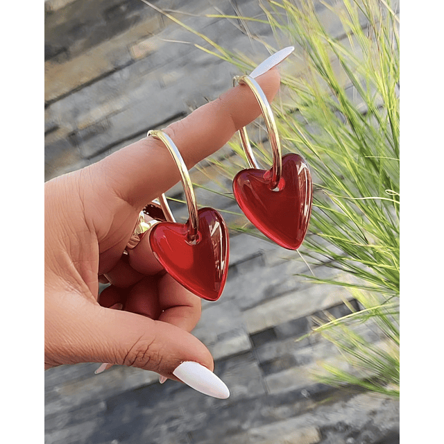 Aros Maxi Cuore Rosso Gold