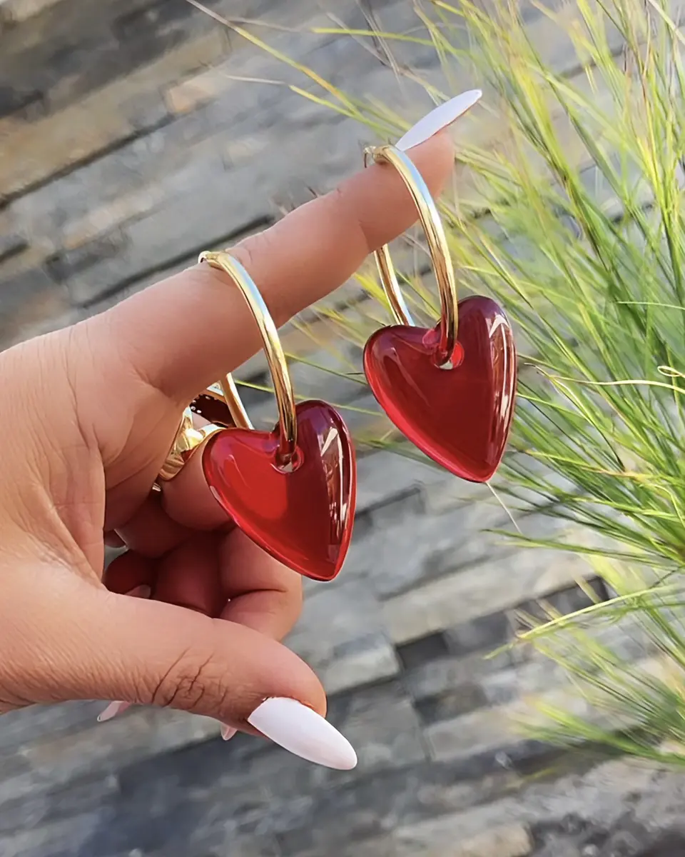 Aros Maxi Cuore Rosso Gold 1