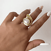 Maxi Anillo Perla Elipse Gold