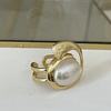 Maxi Anillo Perla Elipse Gold