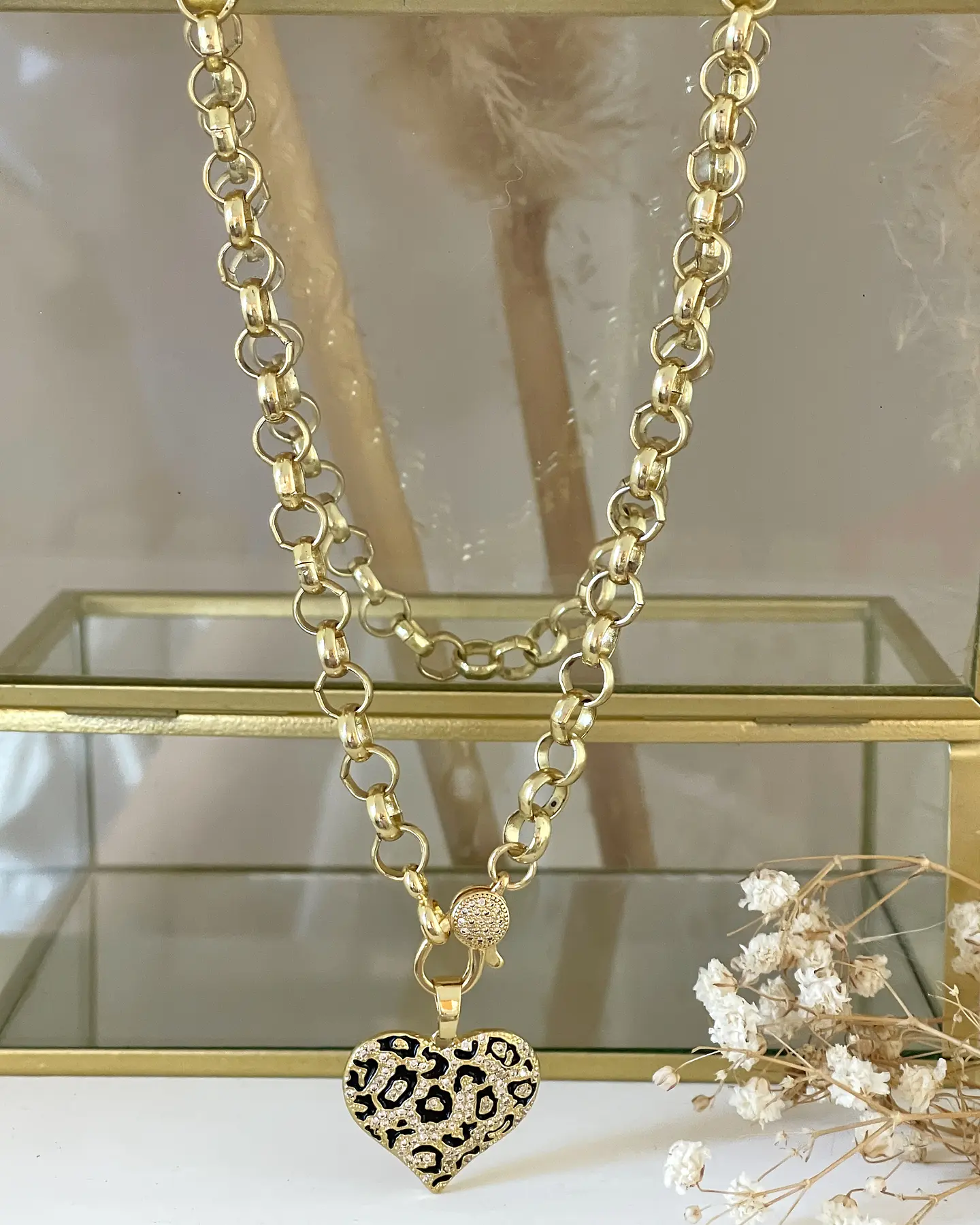 Collar Corazón Print Leo Gold 3
