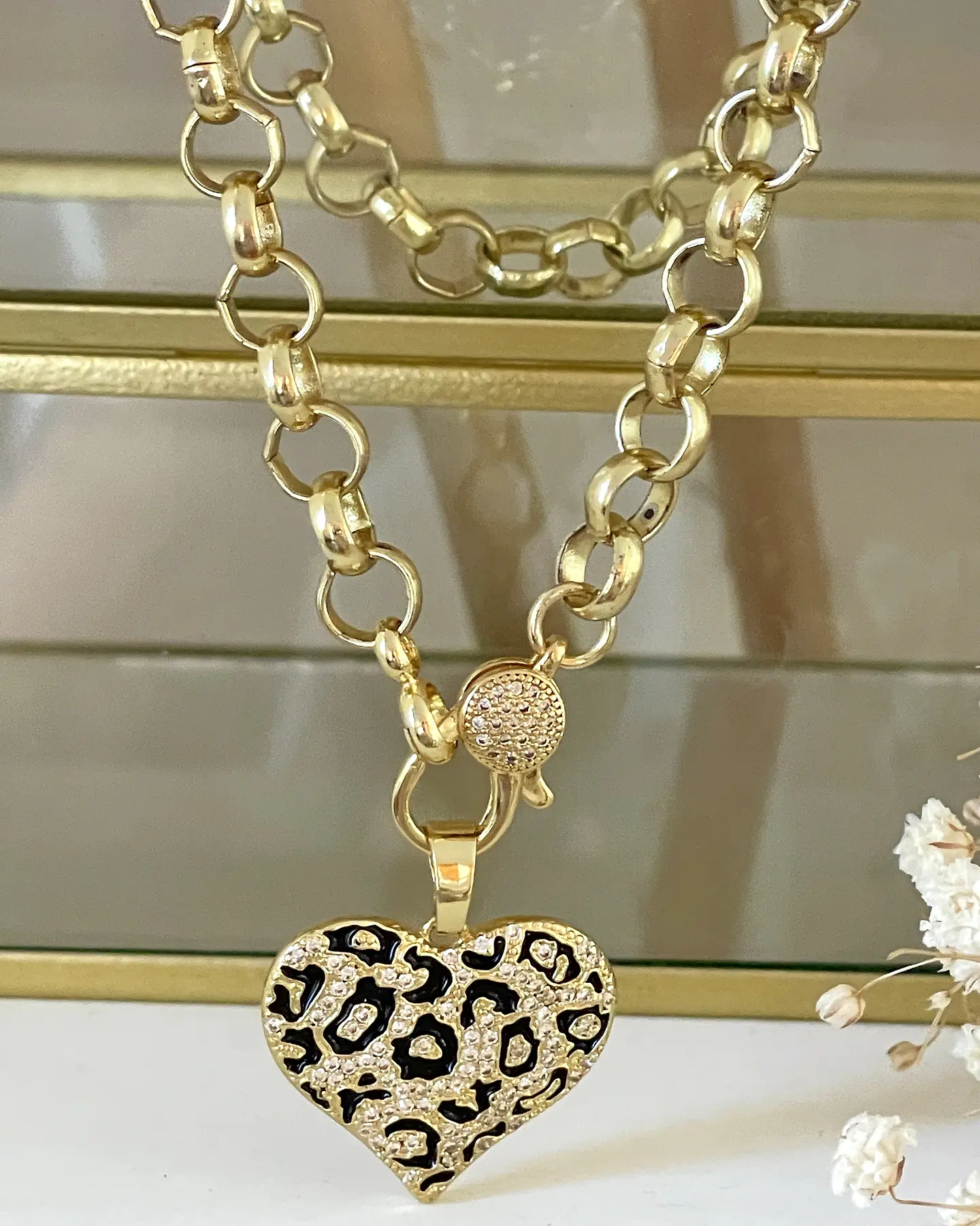 Collar Corazón Print Leo Gold 2