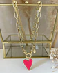 Collar Corazón Fucsia Esmaltado Gold - Miniatura 1