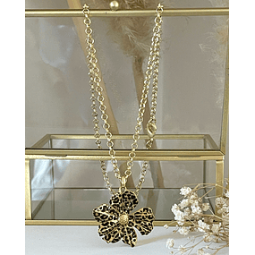 Collar Flor Print Leo Gold