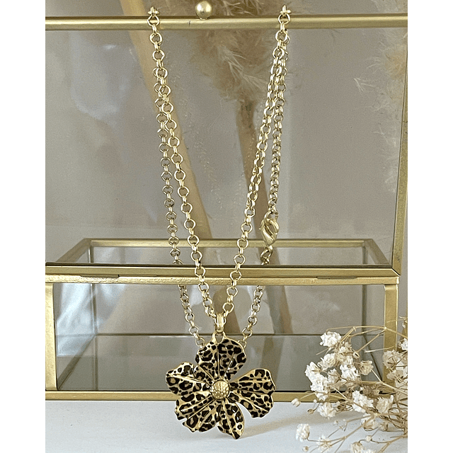 Collar Flor Print Leo Gold