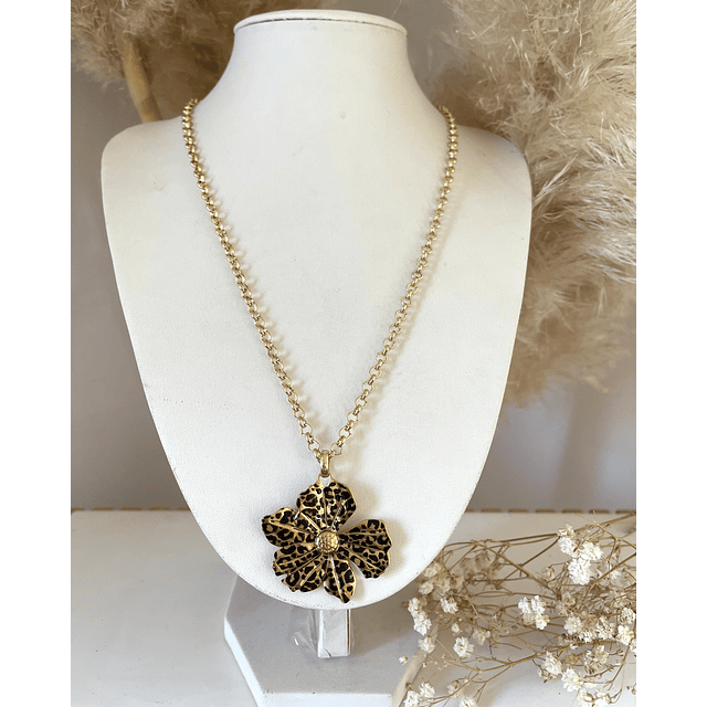Collar Flor Print Leo Gold