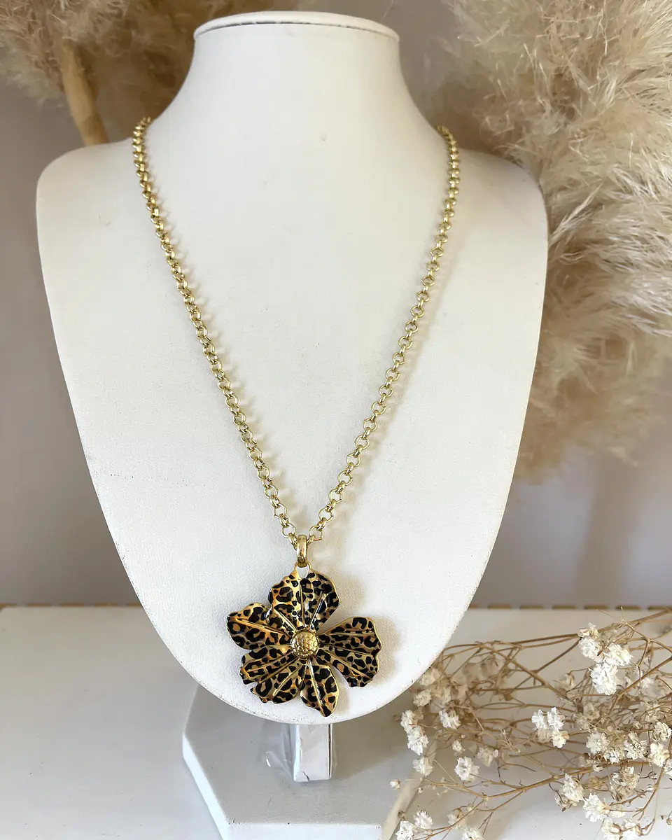 Collar Flor Print Leo Gold 3