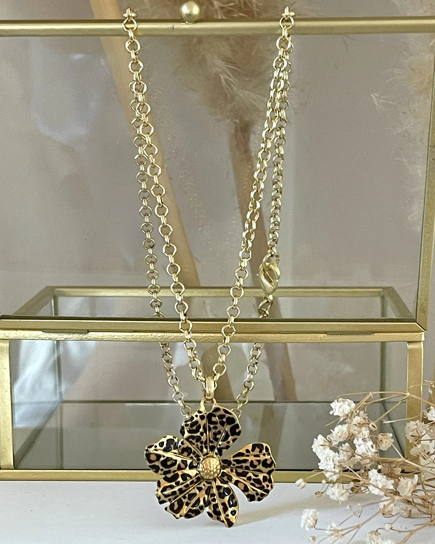 Collar Flor Print Leo Gold 4
