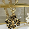 Collar Flor Print Leo Gold