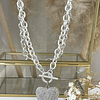 Collar Maxi Corazon Circones eslabones ovalados Silver