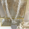 Collar Maxi Corazon Circones eslabones ovalados Silver