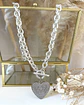 Collar Maxi Corazon Circones eslabones ovalados Silver - Miniatura 3