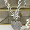 Collar Maxi Corazon Circones eslabones ovalados Silver