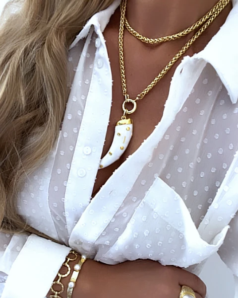 Collar XL Maxi Cacho White Gold 