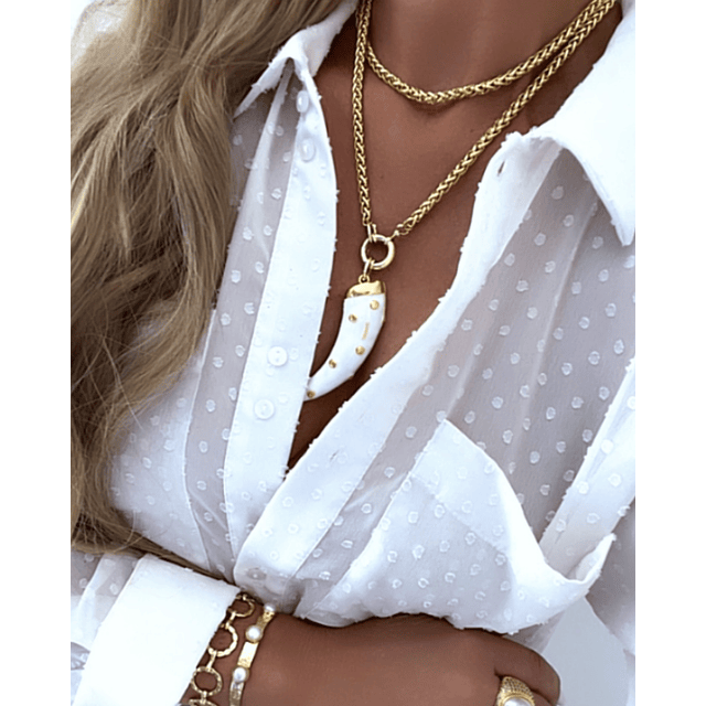 Collar XL Maxi Cacho White Gold 