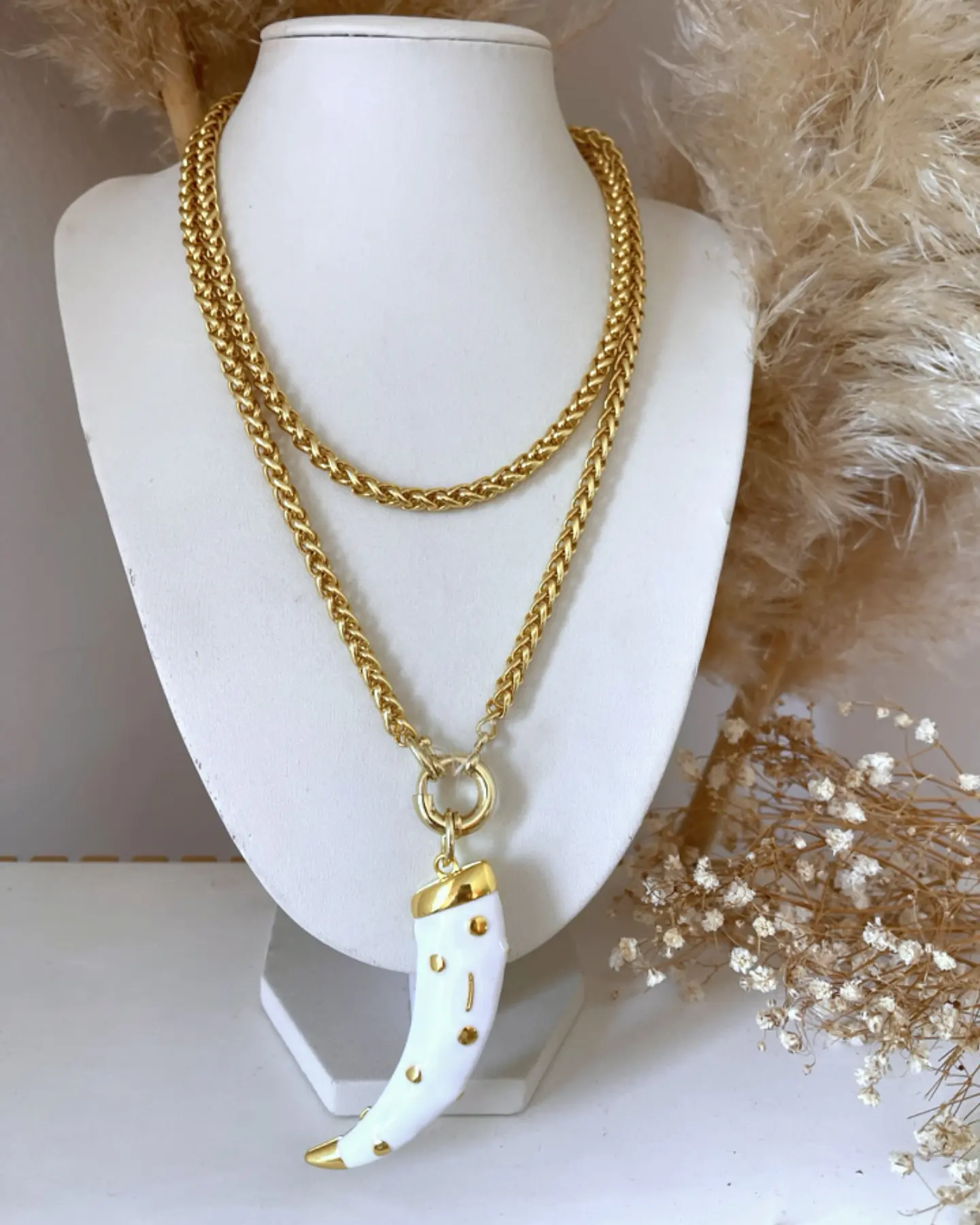Collar XL Maxi Cacho White Gold  3