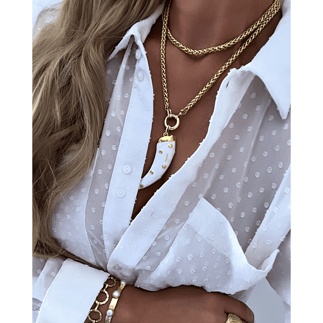 Collar XL Maxi Cacho White Gold 